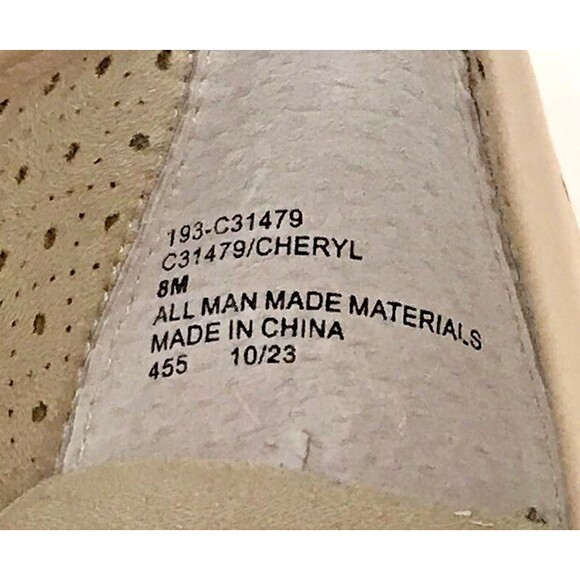 Cliffs by White Mountain Cheryl Ballet Flats Women's 8M Tan Bow Perforated Shoes - Picture 9 of 10